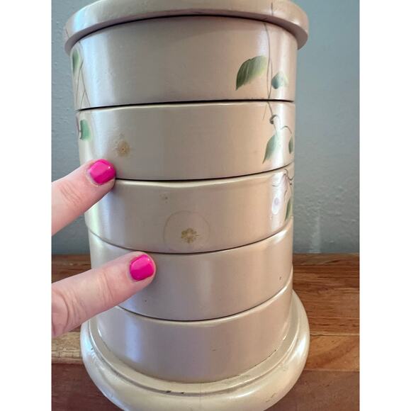 Vintage Wooden Sliding Tray Jewelry Organizer - Picture 3 of 13